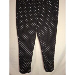 ELLE Women's Skinny Ankle Black White Polka Dot Pants Size 2 (1512)